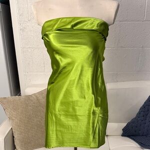 Strapless Satin Green Dress